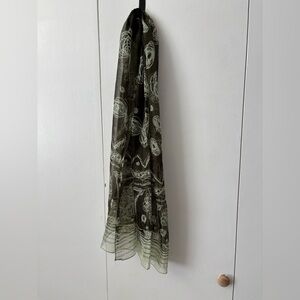 Ethereal Green and Cream Sheer Scarf